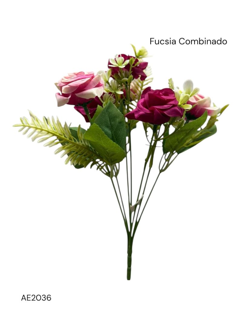 Ramo rosas con relleno bitono x7 cabecitas - Imagen 2