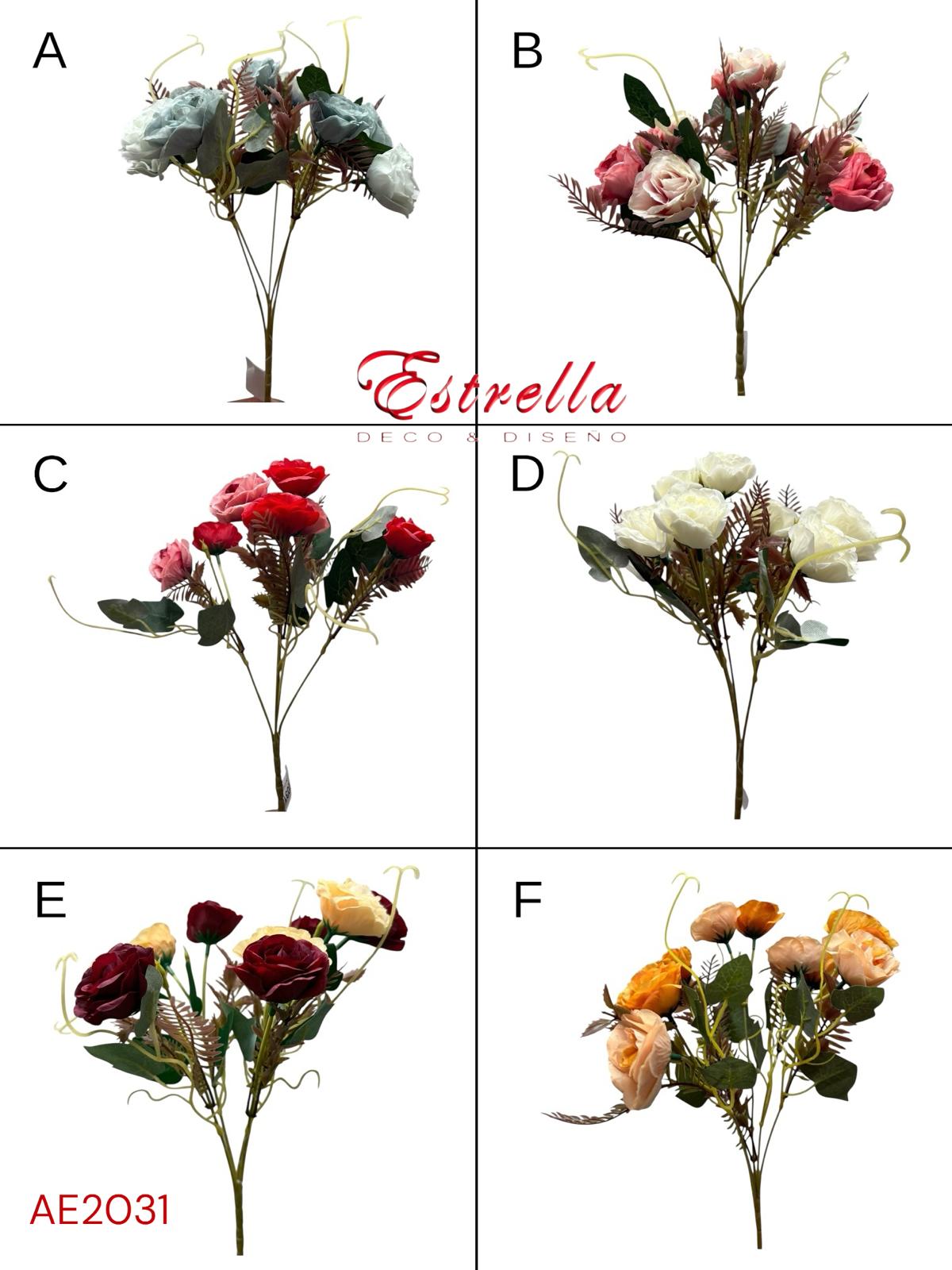 Ramo Flores Artificiales Bitono x10 Cabecitas Estrella Deco