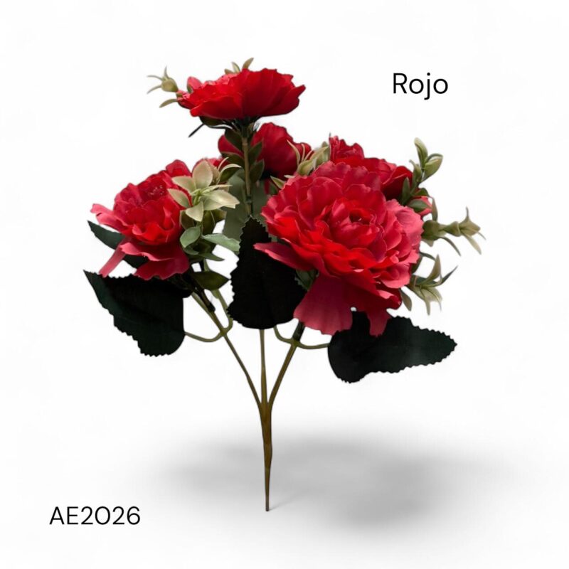 Ramo Peonias Artificiales x5 cabecitas Estrella Deco - Imagen 3