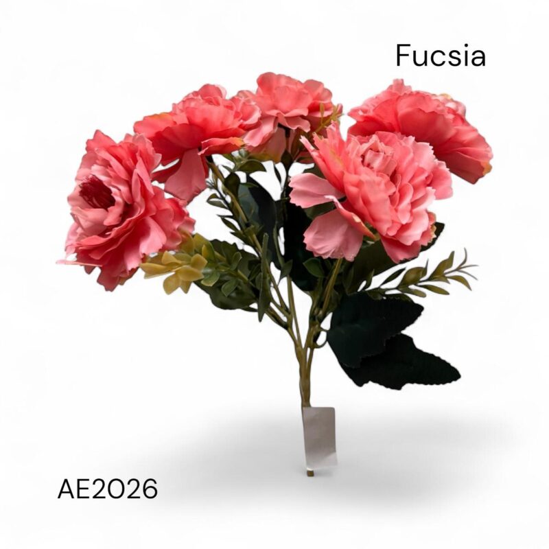 Ramo Peonias Artificiales x5 cabecitas Estrella Deco - Imagen 2