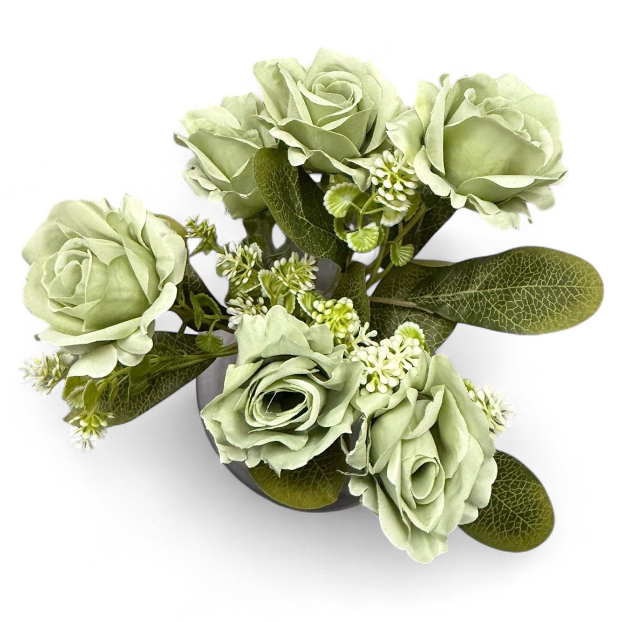 Ramo Rosa Artificial Realista Color Pastel x5 Cabecitas Estrella Deco - Imagen 10