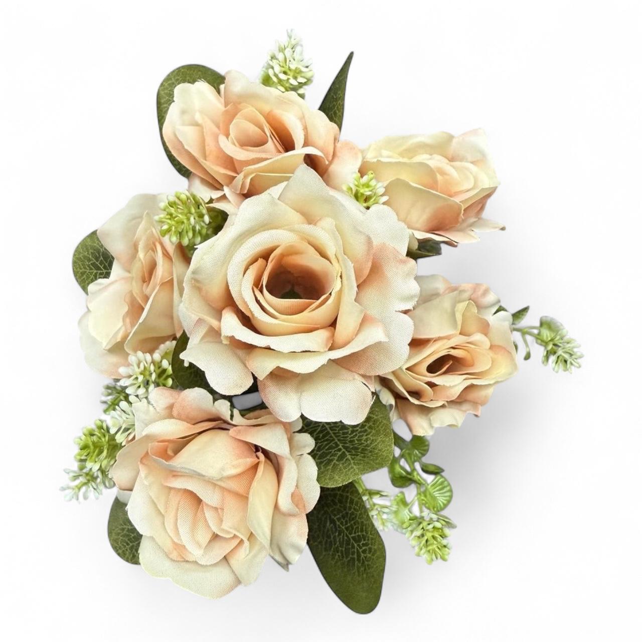 Ramo Rosa Artificial Realista Color Pastel x5 Cabecitas Estrella Deco - Imagen 11