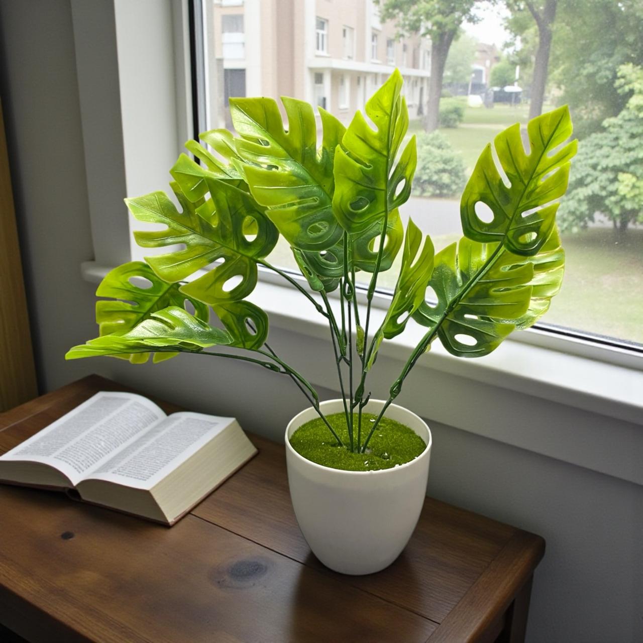 Planta Artificial Monstera Realista c/Maceta Estrella Deco ED2026 - Imagen 2