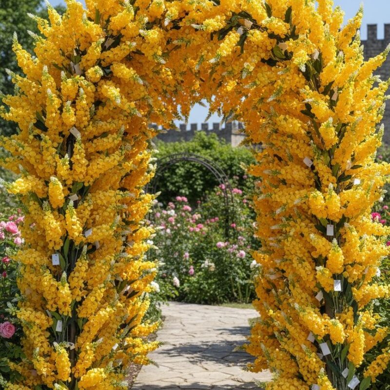 Ramo Vara Flores Artificiales Delphinum Decoracion 75cm Estrella Deco