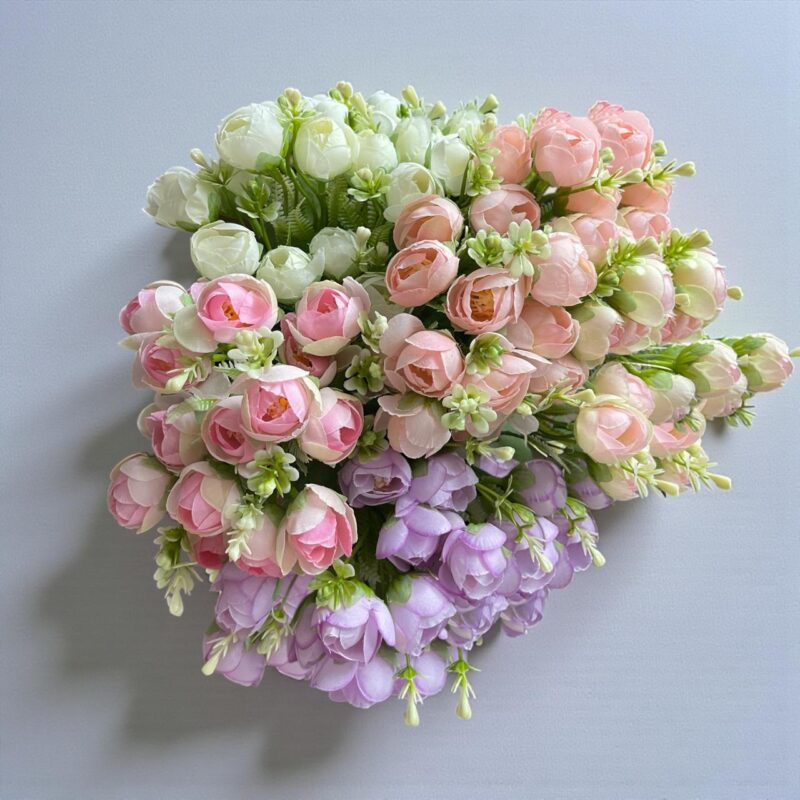 Ramo Flores Mini Camelia Artificial x 15 cabecitas Estrella Deco