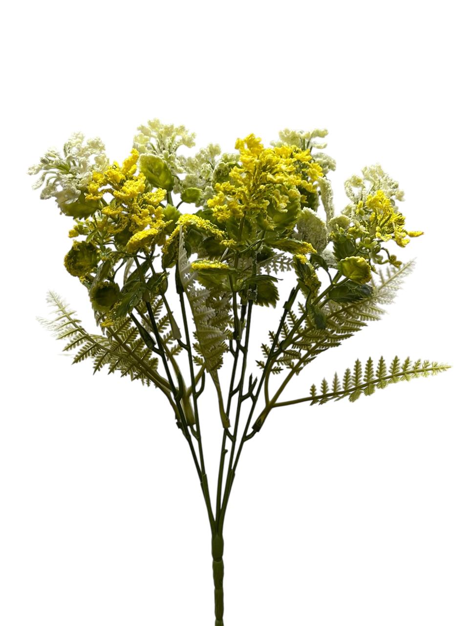 Ramo Artificial Gipsofila Premium Con Hoja Helecho Realista Estrella Deco - Imagen 5