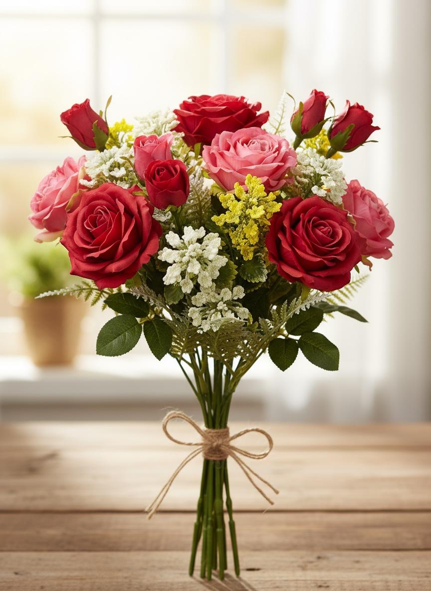 Ramo Artificial Gipsofila Premium Con Hoja Helecho Realista Estrella Deco - Imagen 8