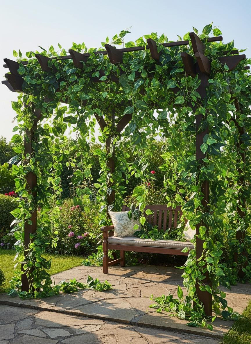 Enredaderas Verde Premium Artificial 1.8M Hojas Decorativas Para Pared y Eventos Estrella Deco - Imagen 8