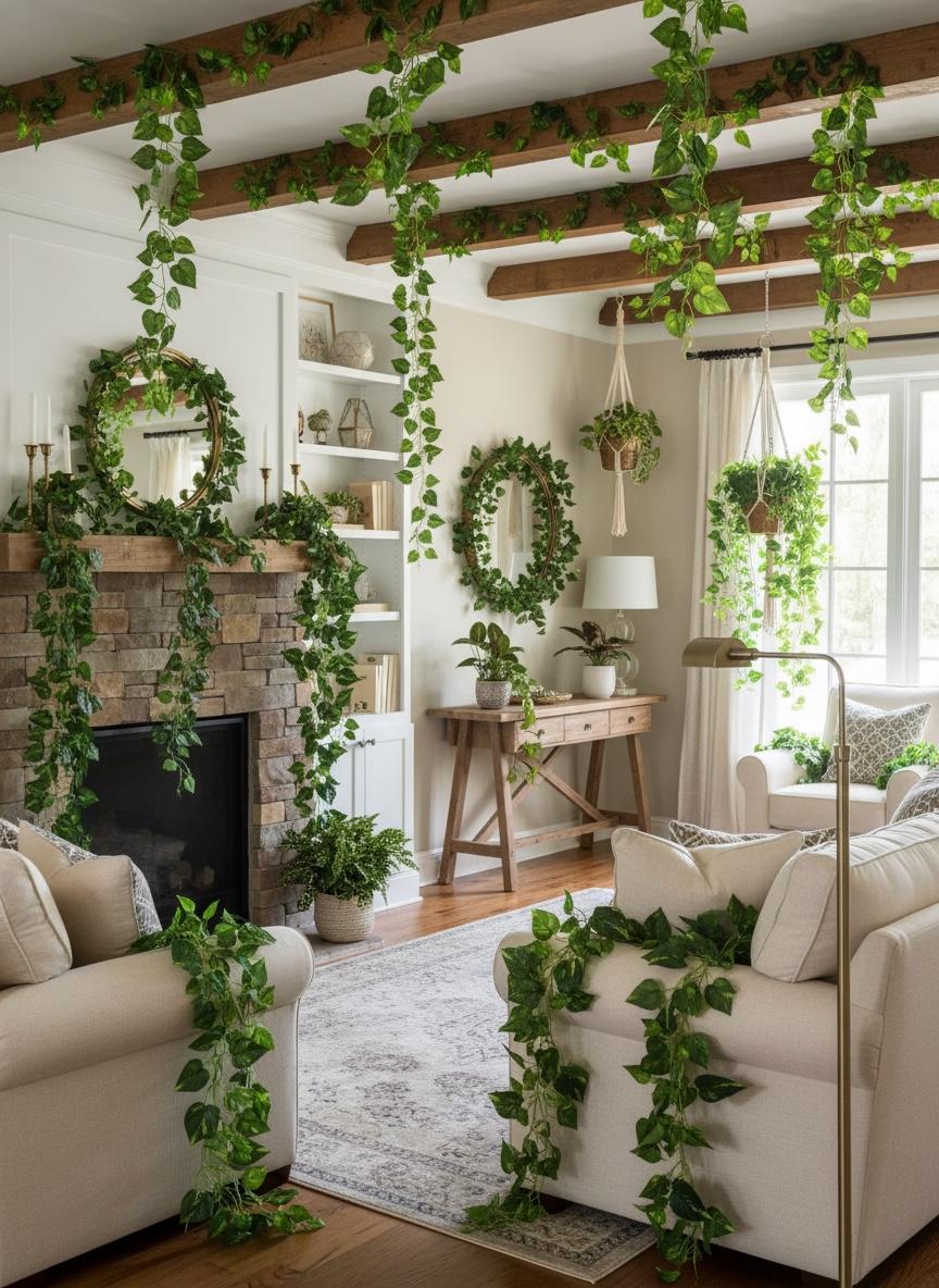 Enredaderas Verde Premium Artificial 1.8M Hojas Decorativas Para Pared y Eventos Estrella Deco - Imagen 4