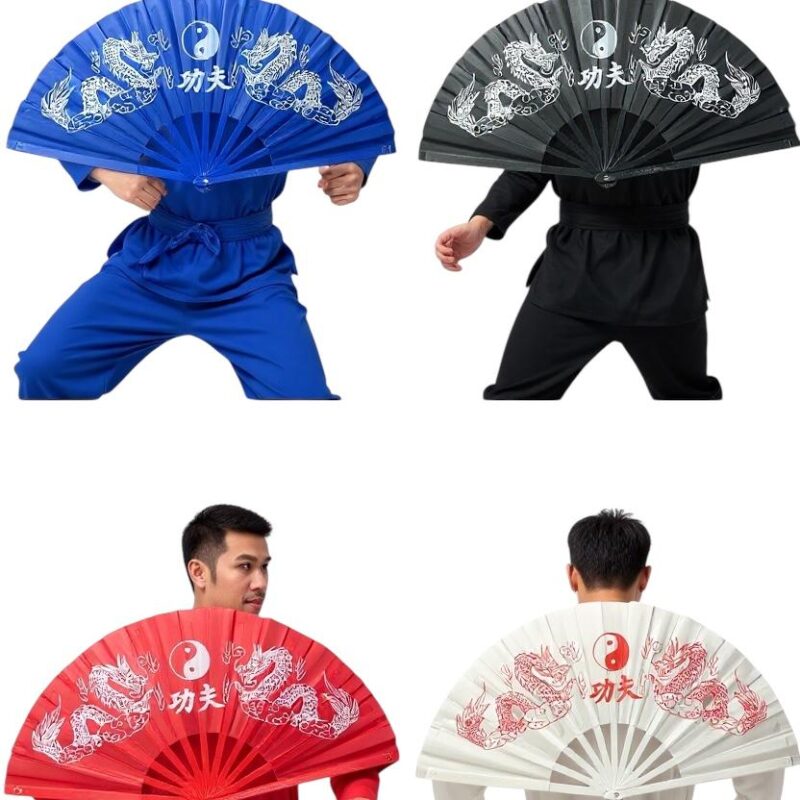 Abanico Japones/Chino Dragon Kung Fu Artes Marciales 34cm Estrella Deco