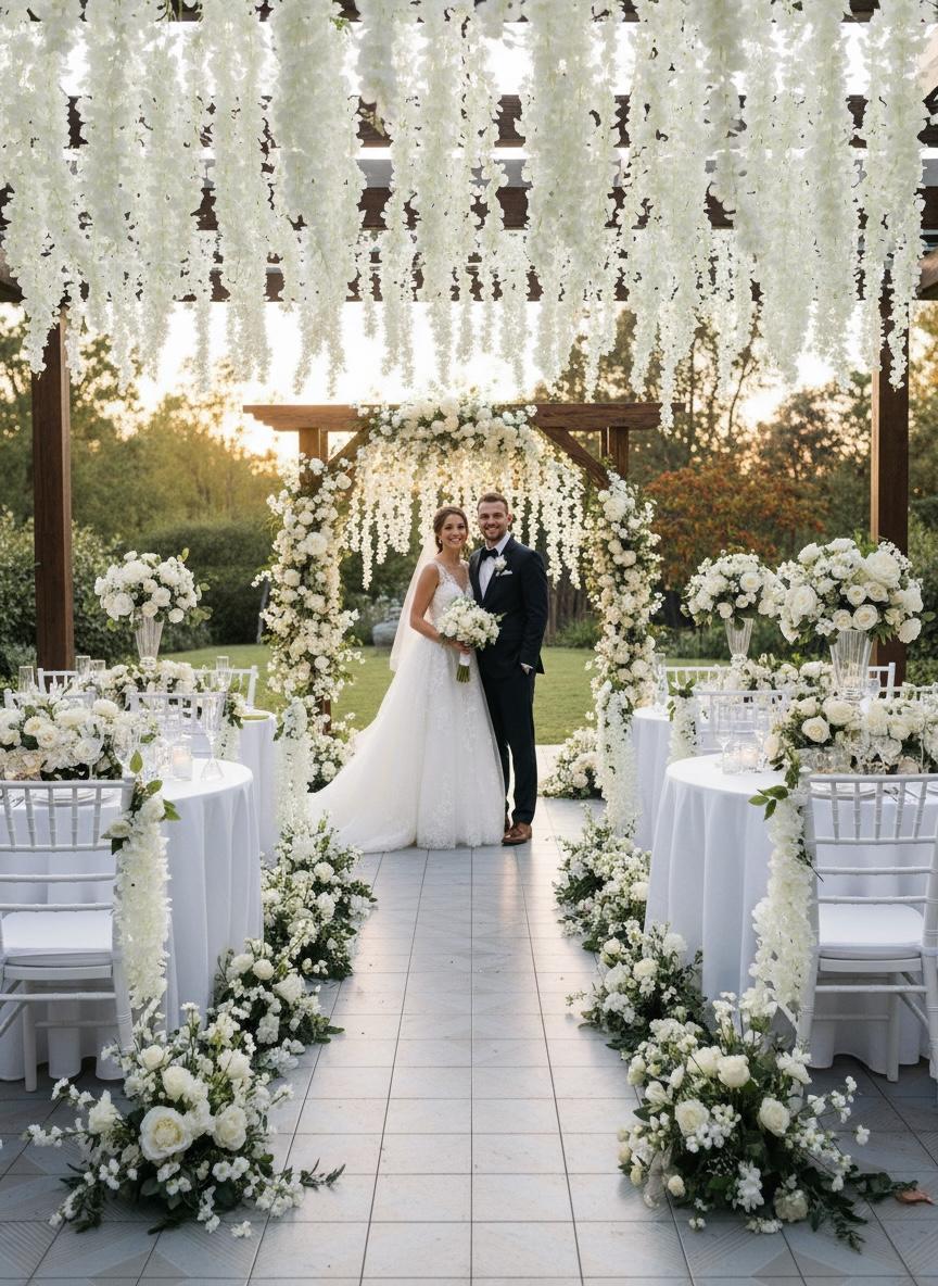 Ramo De Glicina Artificial 80cm - Colgante Decorativa Estrella Deco - Imagen 3