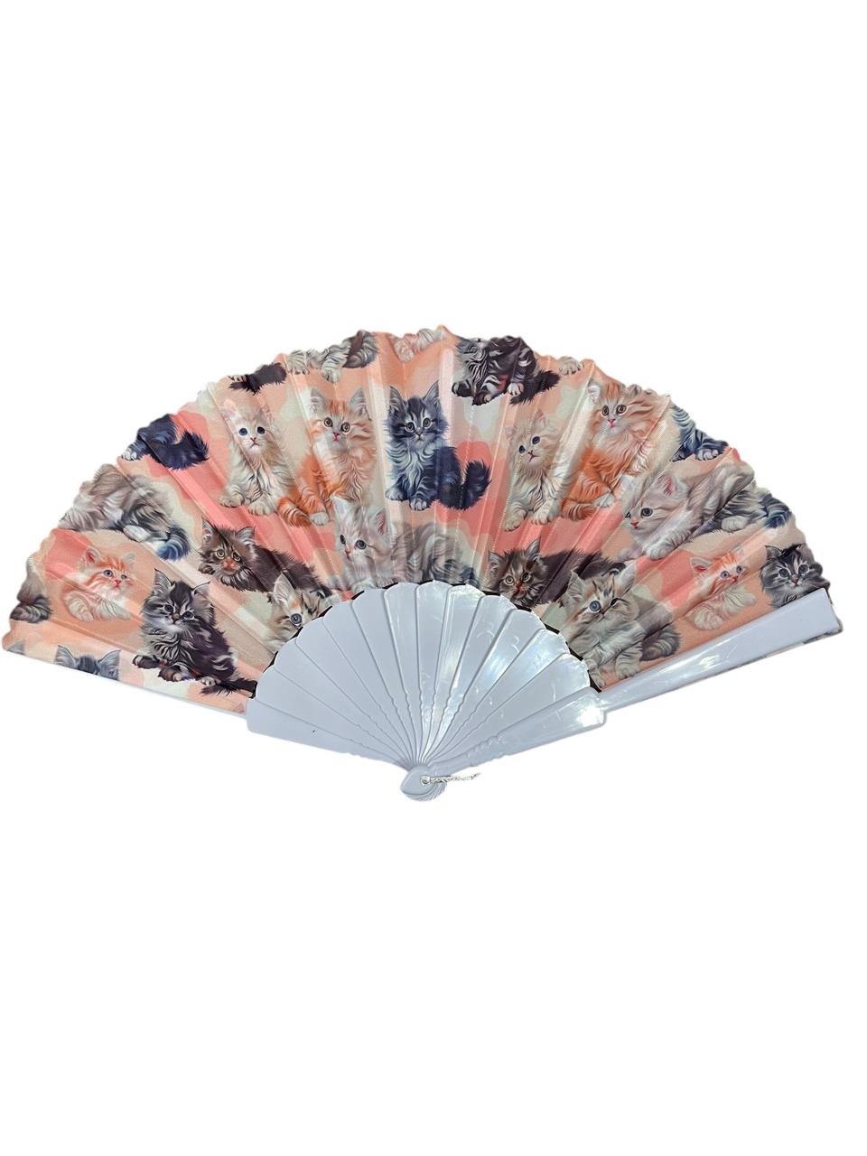 Abanico con Gatos Gatitos Kawaii Plegable x 12 Verano Souvenir Estrella Deco - Imagen 7