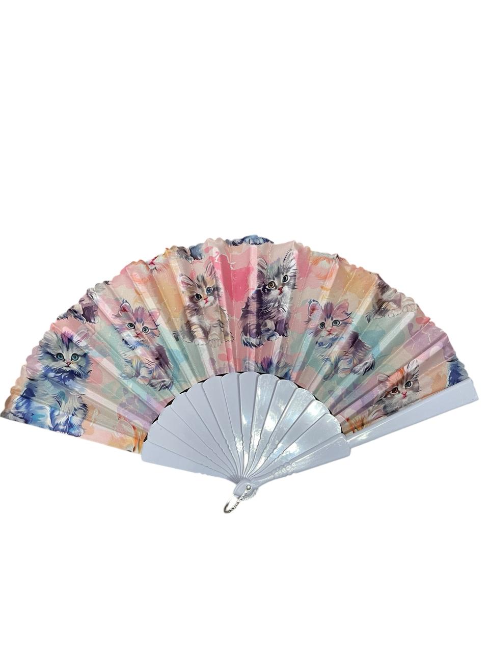Abanico con Gatos Gatitos Kawaii Plegable x 12 Verano Souvenir Estrella Deco - Imagen 6