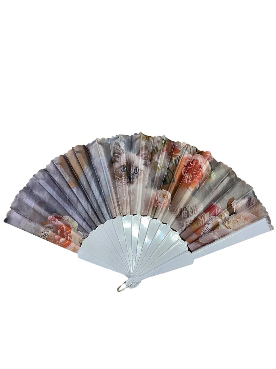 Abanico con Gatos Gatitos Kawaii Plegable x 12 Verano Souvenir Estrella Deco - Imagen 5