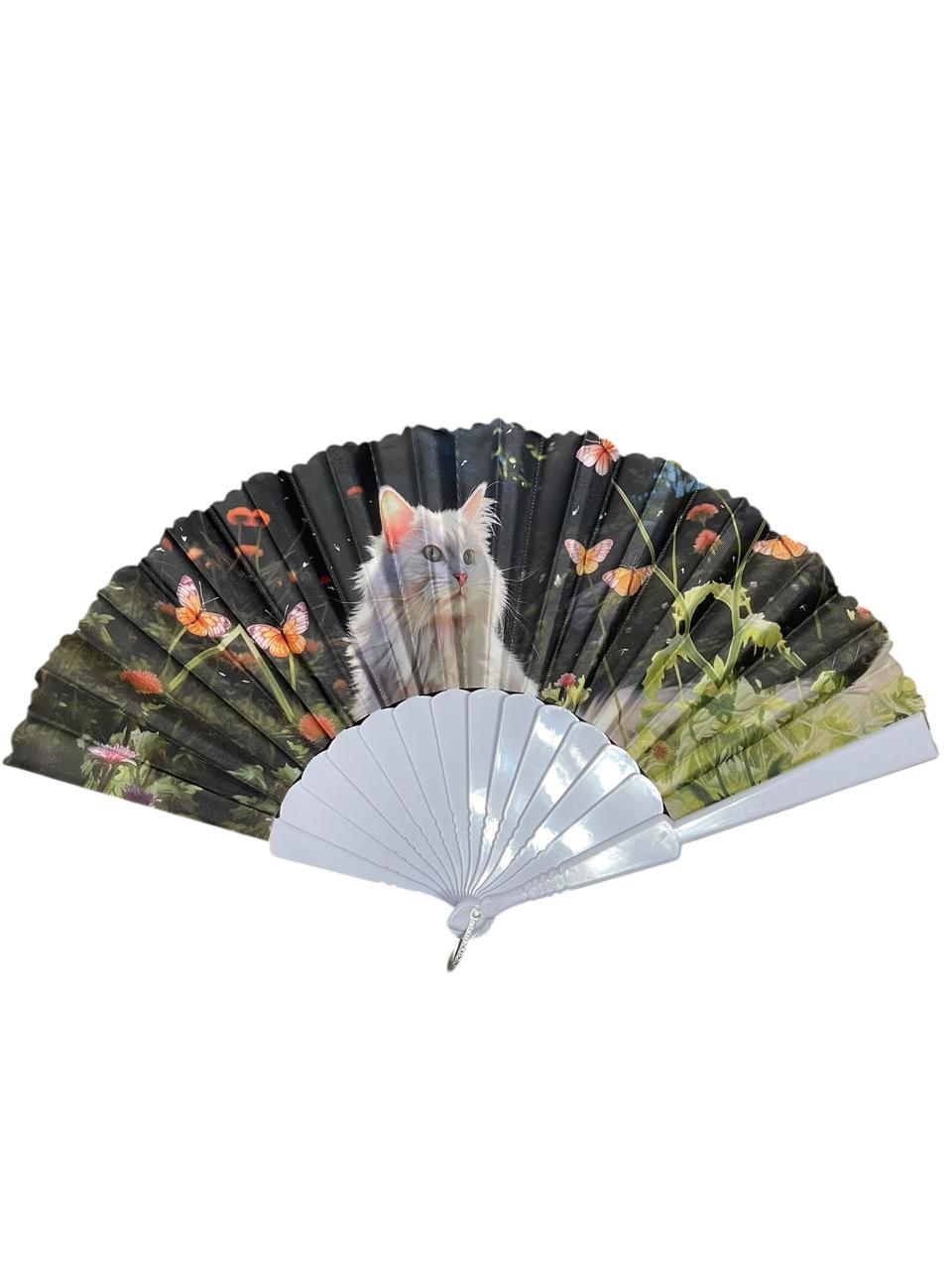 Abanico con Gatos Gatitos Kawaii Plegable x 12 Verano Souvenir Estrella Deco - Imagen 4