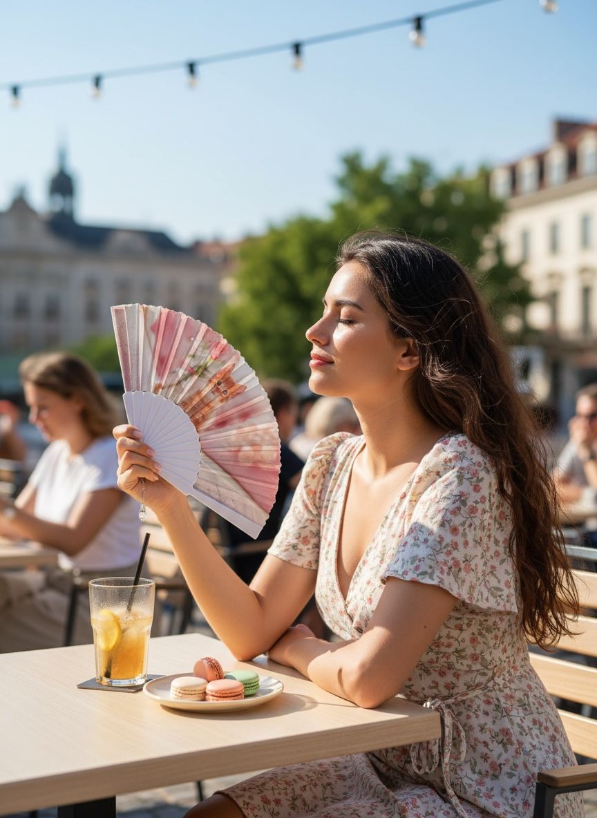 Abanico con Gatos Gatitos Kawaii Plegable x 12 Verano Souvenir Estrella Deco - Imagen 2