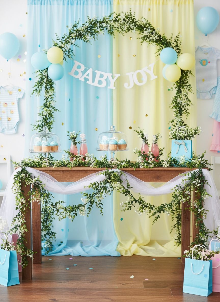 Guirnalda Gipsofila Con Hojas Verdes Enredadera Decorativa Estrella Deco - Imagen 3