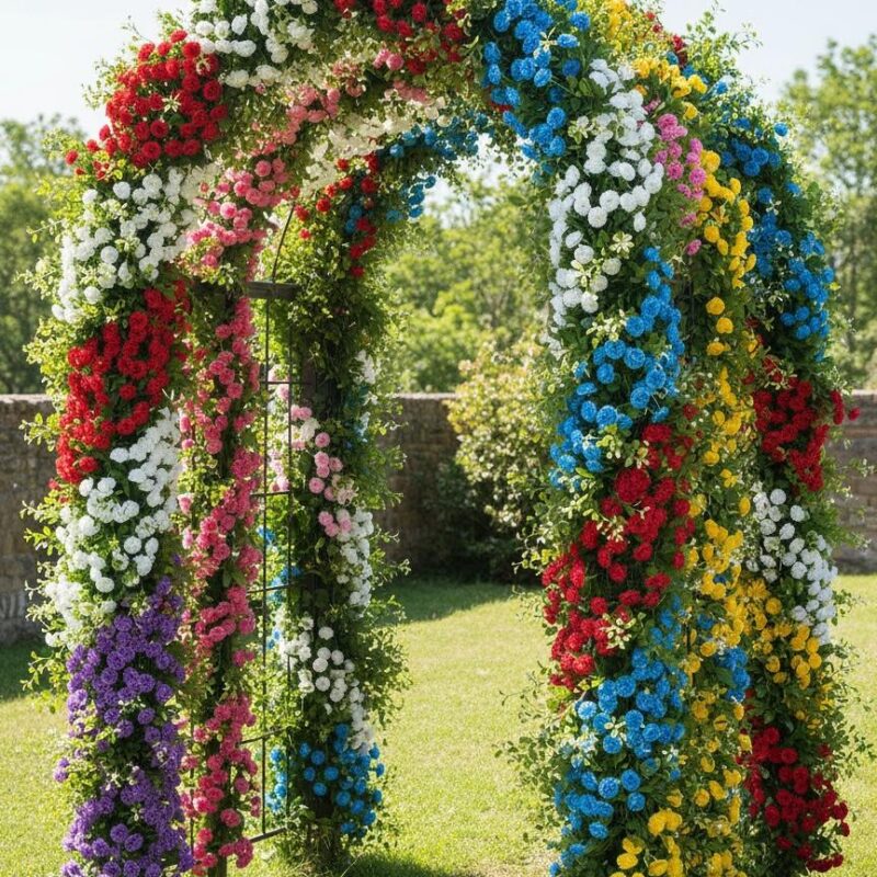 Guirnalda Flores artificiales Hortensias 112 cabecitas 2m Estrella Deco