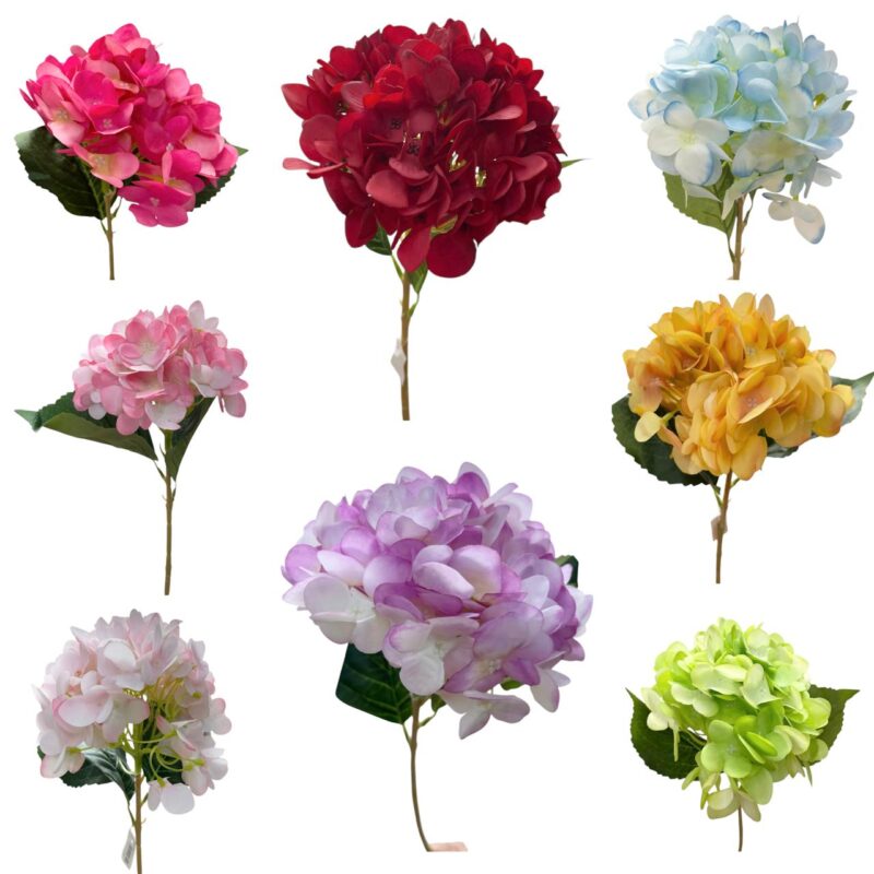Hortensia Flor Artificial Realista 45cm Decoración Centro de Mesa