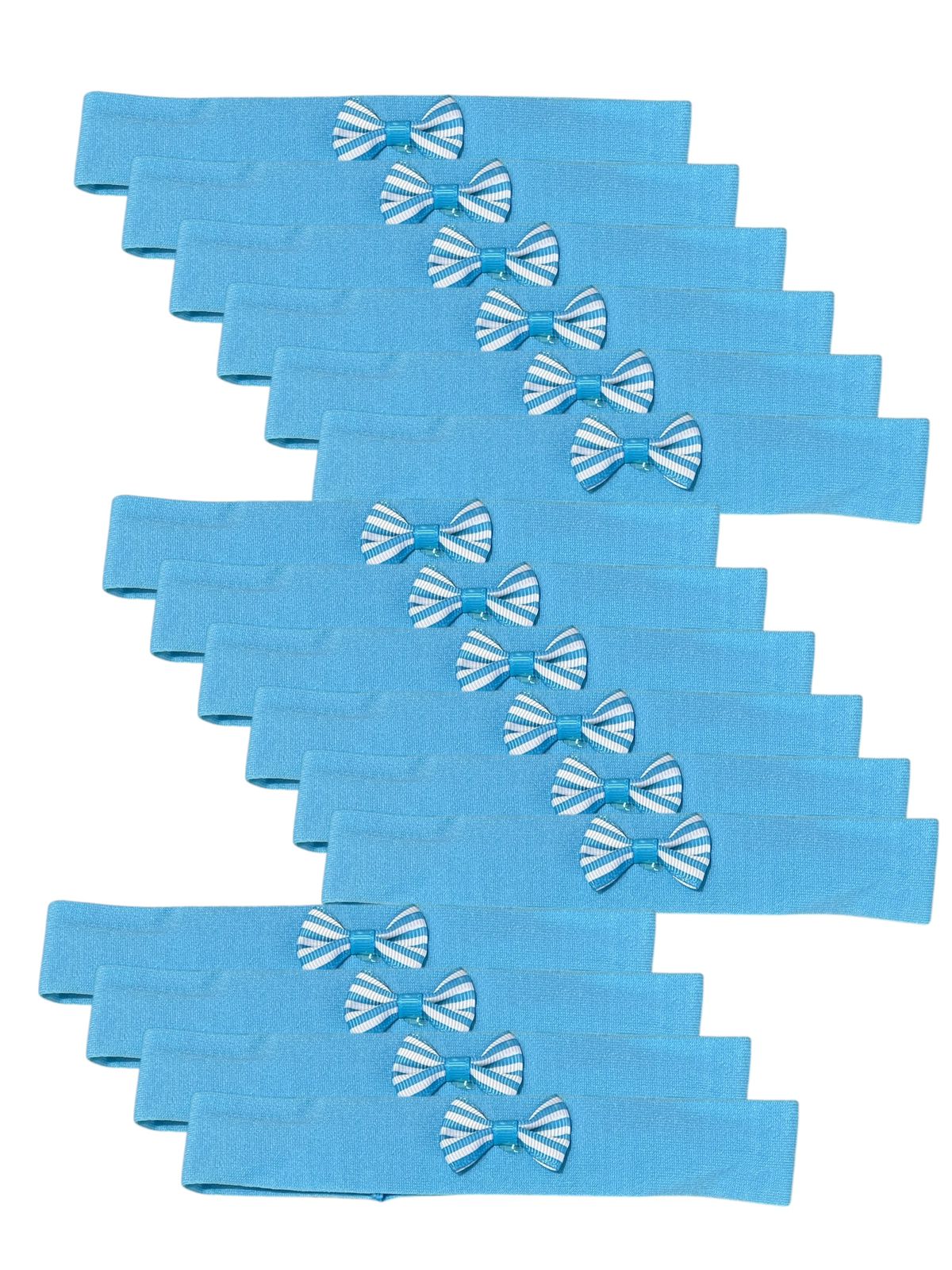 Pack x 12 Vincha Moño Infantil Argentina Celeste Blanca Elástica Mundial Fútbol - Imagen 4