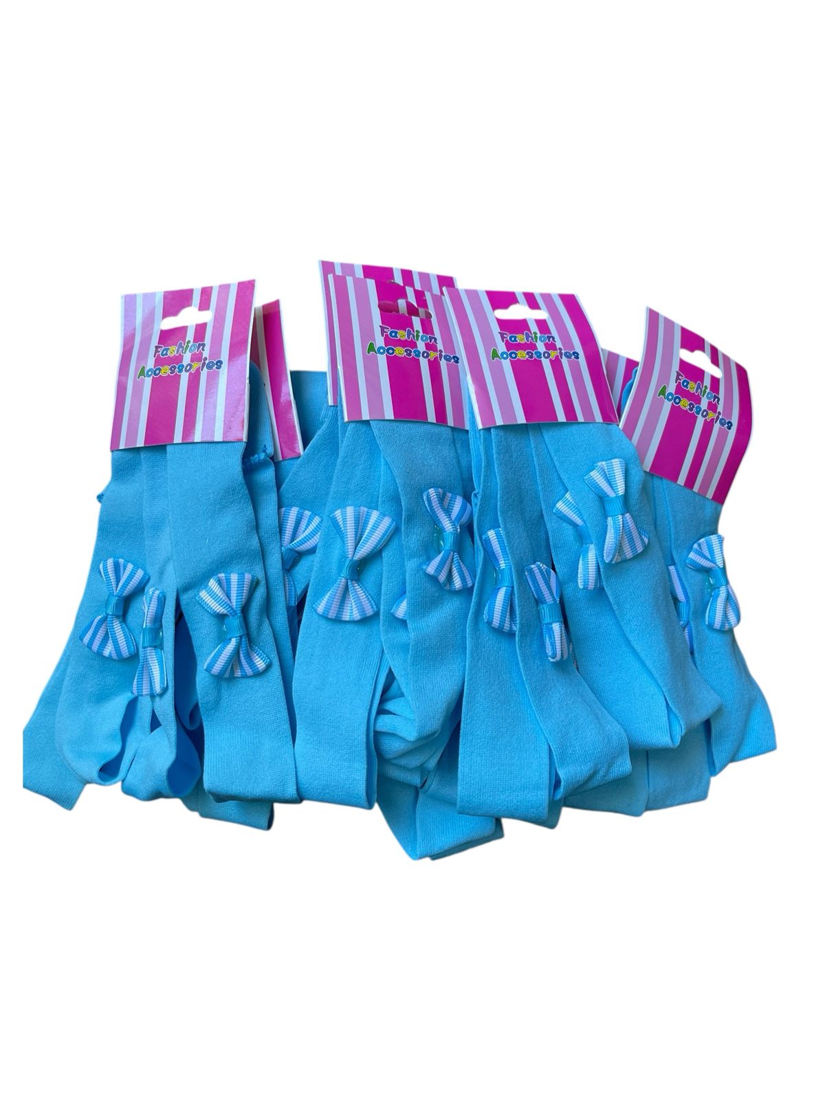 Pack x 12 Vincha Moño Infantil Argentina Celeste Blanca Elástica Mundial Fútbol - Imagen 5