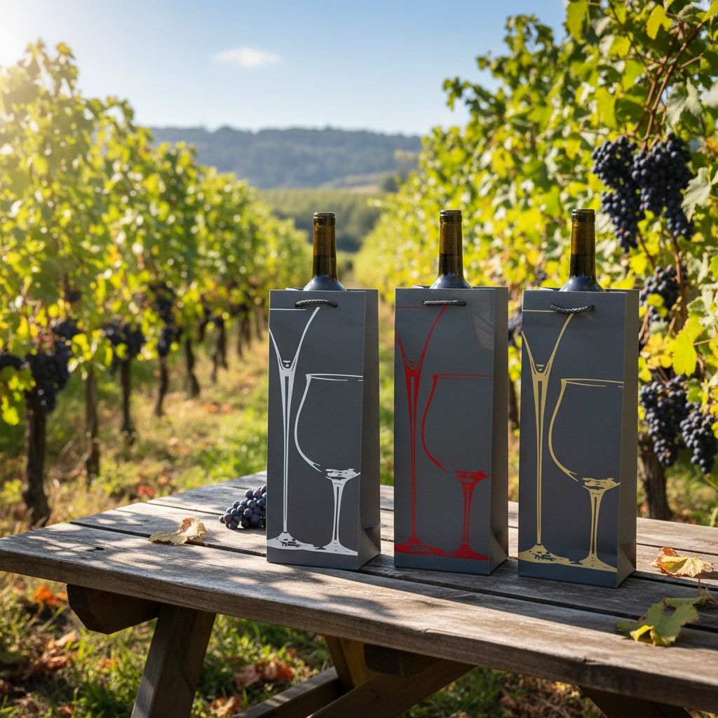 Pack x 12 Bolsas De Regalo Premium Para Vino 35x12x9cm
