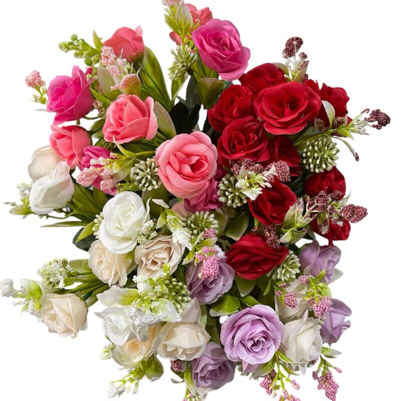 Ramo Flores Artificiales Rosas Realistas Decoración Hogar Centro Mesa 2014