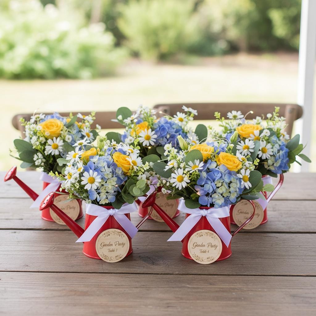 Souvenir Original Regadera Mini Metal Maceta Decorativa Eventos 15 Años Cumpleaños - Imagen 8