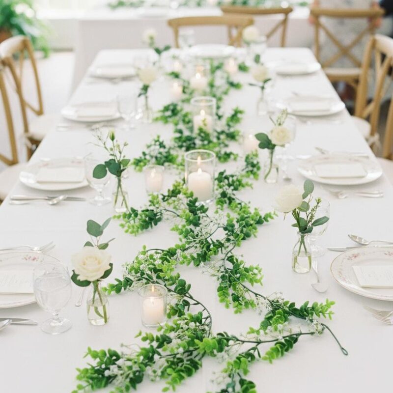 Guirnalda Gipsofila Con Hojas Verdes Enredadera Decorativa 1.8m