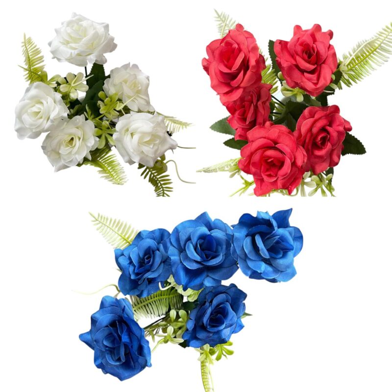 Ramo Rosas Artificiales Con Hojas Decoración Hogar 5804