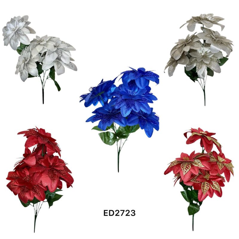 Ramo Estrella Federal Grande 5 Flores 40cm Navidad ED2723